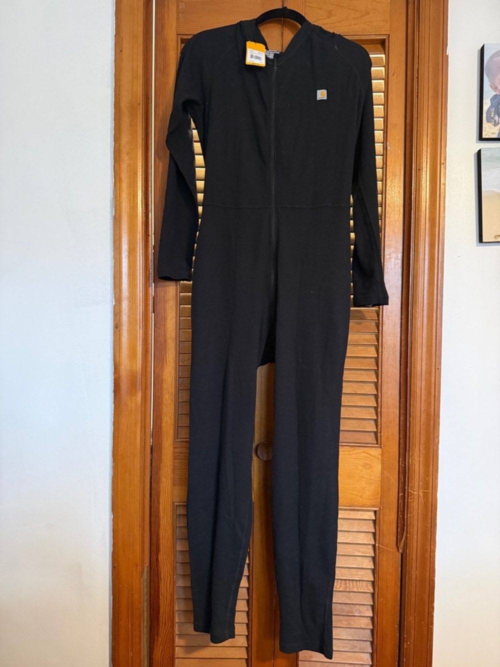 Carhartt Women's Black Zip-Front Hooded One-Piece Jumpsuit